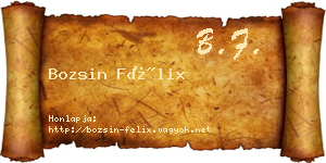 Bozsin Félix névjegykártya